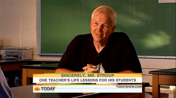 Mr. Dan Stroup, an Indianapolis teacher who sends birthday letters to all of the 2,500 past and present students of his Bible class. (Screengrab from NBC's Today Show)